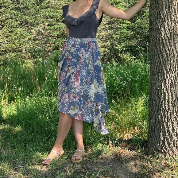 NA-KD Fashion Floral High Low Skirt - Picture 6 of 6